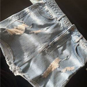 Distressed Denim Women’s Mini Skirt